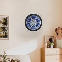 Forme de roue lumière LED Reloj De Pared horloge murale numérique de pneu décorer pour horloge murale intérieure