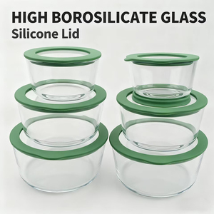 Hộp đựng thức ăn bằng thủy tinh borosilicat cao cấp có nắp đậy kín khí, an toàn với lò vi <span class=keywords><strong>s</strong></span>óng và tủ đông, dùng để đựng thức ăn thừa - Product Image 6