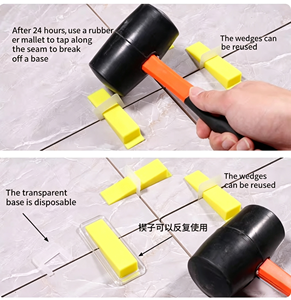 Kit de nivellement de carreaux professionnel au design moderne avec clips de positionnement en croix, cales et outils d'entretoisement de carreaux réutilisables - Product Image 6