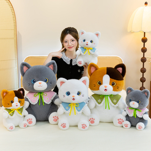 Peluche chat mignon en gros avec collier floral et nœud, idéal pour cadeau de naissance, de mariage, de fête, récompense de <span class=keywords><strong>maternelle</strong></span> ou cadeau pour enfants - Product Image 6