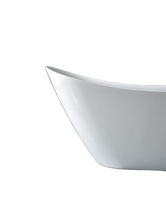 Baignoire autoportante rectangulaire moderne écologique avec drain, en surface solide blanc mat, pour salle de bain et projets hôteliers