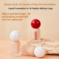 Fond de teint liquide sans logo en stock 30g, imperméable, couvrance totale, longue tenue