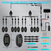 Kit d'éclairage LED sous châssis 10 pods 6000K 12V 30W blanc pur IP67 pour camions et UTV tout-terrain