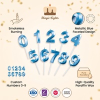 Bougies colorées de numéro de gâteau de fête d'anniversaire 3D de conception personnalisée en gros métallique
