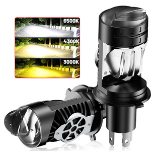 Proyector Led H4 Mini Lente Plug and Play de 100W con Luces Altas y Bajas Tricolor para Coche y Motocicleta - Product Image 1