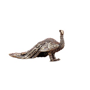 1pc Pure Brass Solid Long-tailed <strong>Peacock</strong> for Home Decoration Office Desk Tea Pet Craft Piece Decorative Accessories - Product Image 6