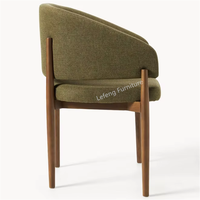 Chaise de salle à manger moderne en bois massif avec revêtement en velours/lin, dossier confortable pour la maison, le salon