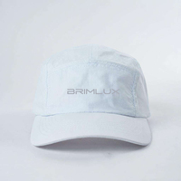 Casquettes de course unisexes en nylon respirant à séchage rapide avec logo imprimé réfléchissant, personnalisation, visière incurvée, casquette de camping 5 panneaux pour l'extérieur