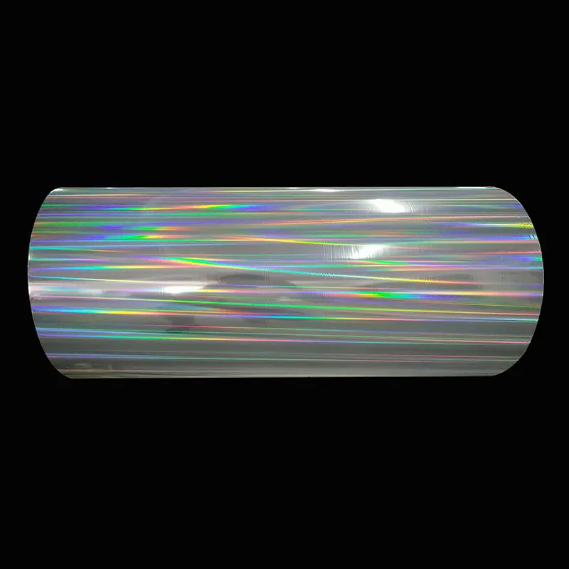 Holo graphische Vinyl Rainbow Glossy Silver Permanent Adhesive Roll Lamini folie