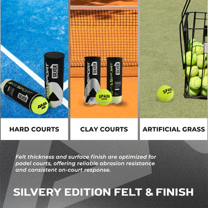 Pelotas de Pádel Plateadas <span class=keywords><strong>AMA</strong></span> Sport España, Pelotas de Pádel Profesionales Personalizadas de Alta Calidad Presurizadas para Competición - Product Image 5