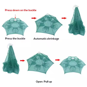 Nasse <span class=keywords><strong>de</strong></span> pêche télescopique automatique pliable portable en nylon à double nœud pour la pêche au smelt - Product Image 6