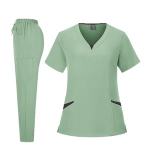 Women's Scrub Set Moisture Wicking Knitted Split Uniform Hospital Clinic Nurse Wear S XXL - Product Image 5