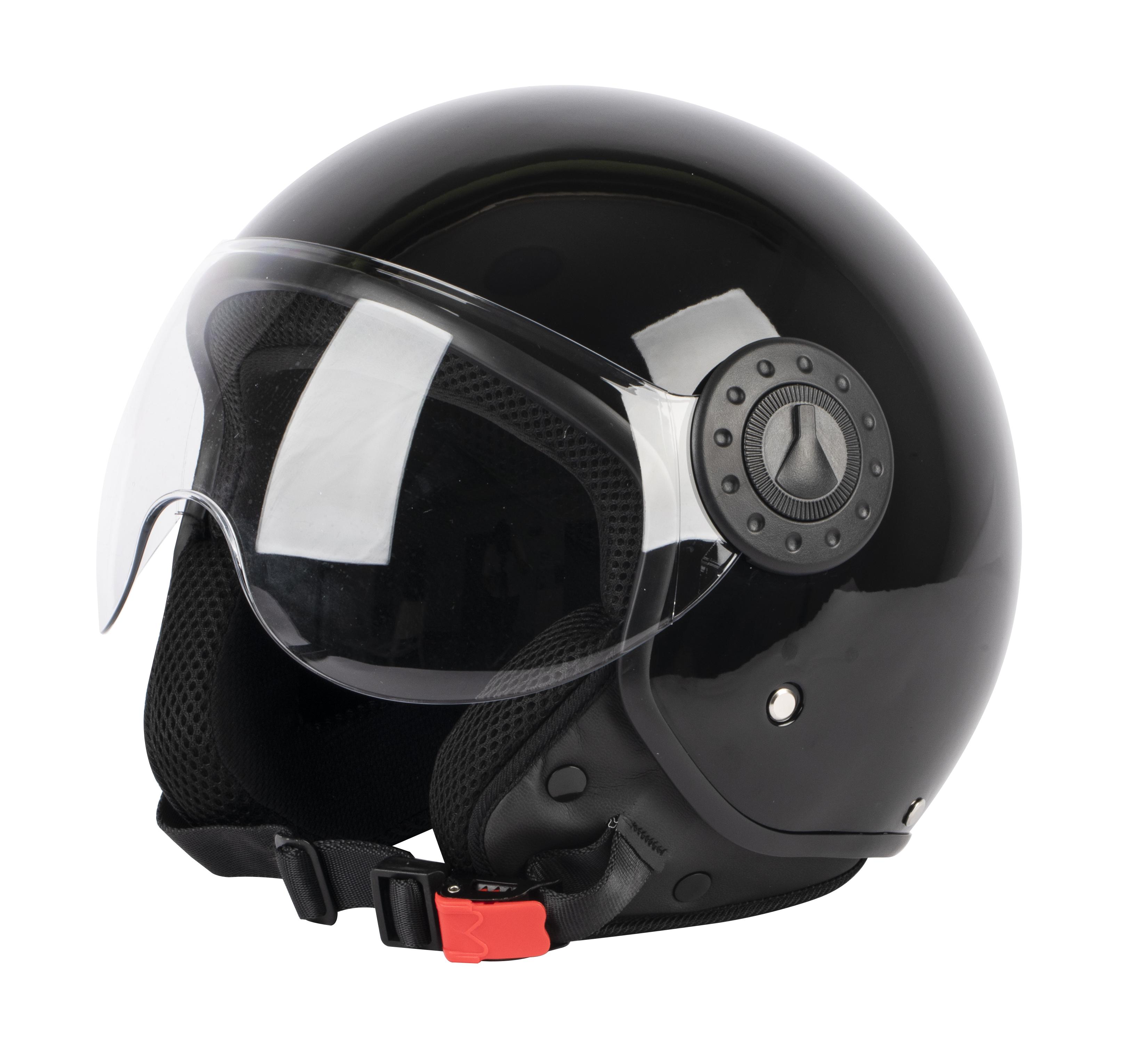 QSTK 3/4オープンフェイスオートバイヘルメット、バイザーDOT