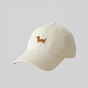 Chien <span class=keywords><strong>Daschund</strong></span> brodé personnalisé 6 panneaux chapeau de papa pour enfants adultes casquette de course en sergé de coton casquette de sport à bord incurvé - Product Image 4