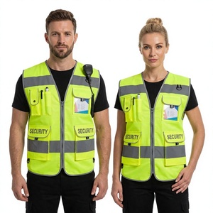 Chaleco de Seguridad de Alta Visibilidad Unisex, Ropa de Trabajo de Poliéster, Equipo de Seguridad Reflectante con Bolsillos y Porta Credenciales - Product Image 1