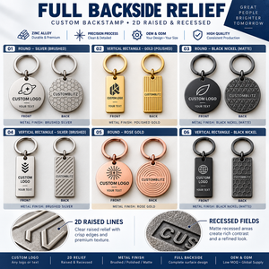 Porte-clés en métal gravés sur mesure, cadeau d'entreprise personnalisé, porte-clés ronds et rectangulaires en acier inoxydable de luxe, cadeau promotionnel - Product Image 4
