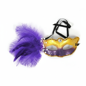 Parrucca finta viola veneziana per Cosplay Costume carnevale mezza faccia maschera mascherata con stampa artigianale jhqsw6jh _ 52ck - Product Image 1