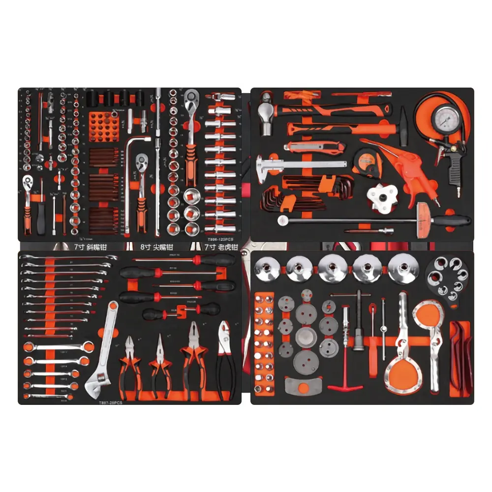 Outils de réparation de voiture robustes personnalisés en gros équipement Portable 121 pièces Kit d'outils à main de réparation de voiture jeu de clés à douille
