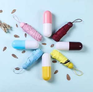 Mini parapluie pliant de poche promotionnel personnalisé pas cher pour femme, compact, anti-pluie, 5 plis, type capsule - Product Image 4