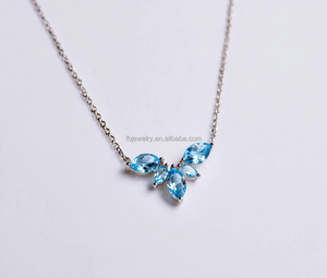 925 Pure Silver Cute Butterfly Charm Halskette Rhodium vergoldet mit blauer Wirbelsäule für Kinder geschenke Hochzeiten Engagements - Product Image 2