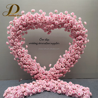 Arche de fleurs en forme de cœur pour mariage, plusieurs tailles, décoration florale rose, vente en gros d'usine JINDA