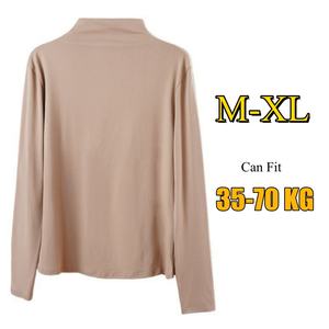 Camicia aderente da <span class=keywords><strong>donna</strong></span> a collo alto a manica lunga tinta unita autunno inverno signora elastica <span class=keywords><strong>calda</strong></span> Basic - Product Image 5