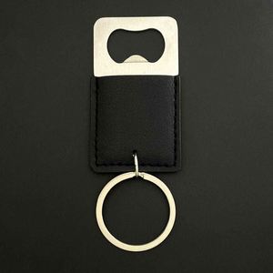 Regalo Personalizado para Padrinos de Boda, Recuerdos de Fiesta, Llavero de Acero Inoxidable Portátil con Grabado Láser, Abridor de Botellas de Cuero Sintético - Product Image 4