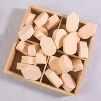 Éponge à maquillage en forme de cube de glace polygonale, ne se mouille pas facilement, pour poudre libre sèche ou humide, avec emballage