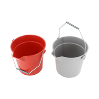 Hve-dty Bucket 10Qt panel merah untuk pembersih profesional/pembersih Janitorial