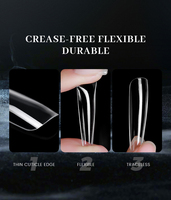 Puntas de Gel X de Alta Calidad para Extensión, 600 Unidades, con Logotipo Personalizado, Pedido al por Mayor, Profesional, Cobertura Total, Gel Suave, Suministros de Manicura DIY