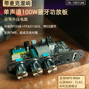Wuzervon ZK-1001UM 100W Mono <b>Amplifier</b> Board With Mic Reverb For Outdoor <b>Speaker</b> TPA3116 - Product Image 3