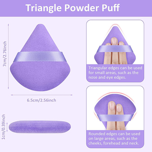 <span class=keywords><strong>Puff</strong></span> de polvo triangular suave y grueso personalizado al por mayor, soplo de maquillaje de algodón para la cara, soplo de terciopelo para dedos, soplo de polvo cosmético de terciopelo - Product Image 3