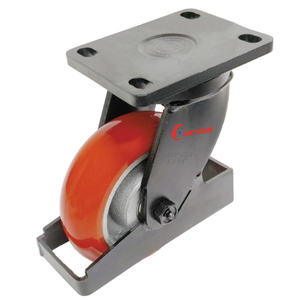 Roulettes industrielles extra robustes en acier, roue en polyuréthane à noyau en fer de 6 pouces, roulement à billes, pivotantes, avec protection de pied, sans frein - Product Image 1