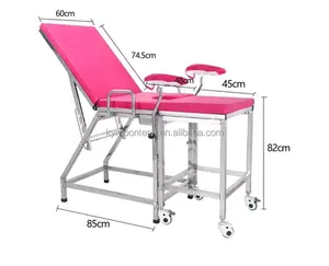 सस्ते अस्पताल मैनुअल मैकेनिकल प्रसूति परीक्षा टेबल स्त्री रोग परीक्षा बिस्तर पैर धारक कीमत के साथ