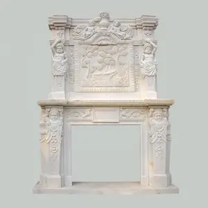 Hohe poliert indoor dekoration marmor stein kaminsims