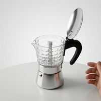 Cafetière à expresso en verre pour cuisinière, ensemble Moka Pot avec 2 tasses à café à double paroi en acier inoxydable, cafetière italienne