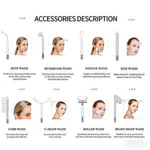 Dispositivo de Rejuvenecimiento Facial y de Cuello 7 en 1 de Alta Frecuencia, Varita de Terapia Cutánea, Reafirmante y Tensor, Más Vendido - Product Image 3