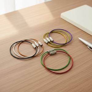 EWANG 150mm Color Stainless Steel <b>Luggage</b> <b>Tag</b> Wire Rope Keychain - Product Image 1
