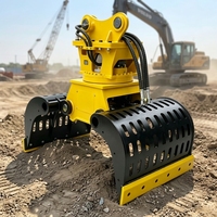 SINOSTAR Grappin hydraulique rotatif pour pierres 3000 kg, ouverture de mâchoire 2250 mm, capacité 0,76 m³, force de préhension 100 kN, pour pierres carrées, pour excavatrices de 10 à 26 tonnes, démolition
