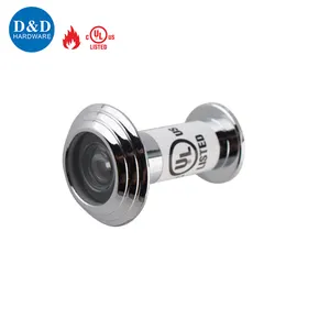 Glass Lens Chrome Plate UL Listed Fire Rated Steel Door Viewer Peephole For Hotel Home