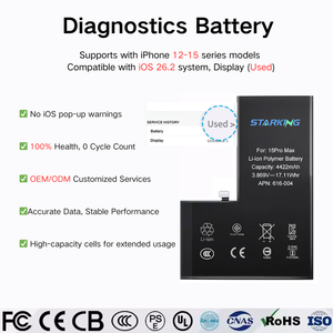 Batterie al Litio per iPhone 12 13 14 15 Pro Max, Super Capacità, Diagnostica, Sostituzione Batteria per Telefoni Cellulari con Strumenti - Product Image 2
