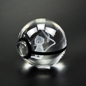 Souvenir en verre cristallin transparent personnalisé avec logo d'anime, personnage <span class=keywords><strong>PokeBall</strong></span>, cadeau pour enfants, <span class=keywords><strong>pas</strong></span> <span class=keywords><strong>cher</strong></span> - Product Image 5