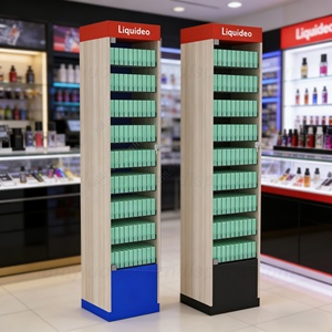 Présentoir autoportant en bois avec éclairage LED pour paquets de cigarettes, vitrine de sol pour produits de tabac en magasin de fumeurs - Product Image 1