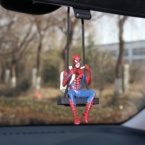 Columpio <span class=keywords><strong>pato</strong></span> serie <span class=keywords><strong>Marvel</strong></span> Hero Deadpool estatuilla Spider-Man coche espejo retrovisor colgante decoración Interior accesorio - Product Image 1