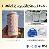 Ensemble d'emballages jetables de Noël pour plats à emporter, écologique, double paroi, gobelet à café en PE de qualité alimentaire, boîte alimentaire en kraft, sac en papier imprimé