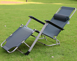 Chaise longue <span class=keywords><strong>de</strong></span> plage portable <span class=keywords><strong>de</strong></span> haute qualité, chaise inclinable pliable pour le <span class=keywords><strong>jardin</strong></span>, l'hôtel, la cour, avec cadre <span class=keywords><strong>en</strong></span> <span class=keywords><strong>fer</strong></span> et coussins - Product Image 1