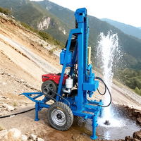 Foreuse hydraulique diesel portable de 200 m pour puits d'eau, machine de forage de puits pour l'exploitation minière et la construction de puits profonds