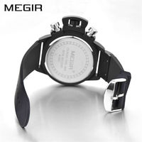 Montre sport quartz pour homme, bracelet en cuir, chronographe, fonction calendrier, étanche, style sport