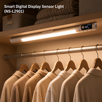 Système d'éclairage linéaire LED intelligent pour armoire de maison connectée avec affichage numérique moderne, télécommande, intensité variable, 3500K, écologique