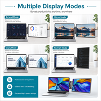 Écran d'ordinateur portable triple 14 pouces 1920*1200 60 Hz, moniteurs LCD doubles, extension d'écran triple portable pour les entreprises